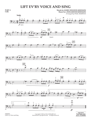 Book cover for Lift Ev'ry Voice And Sing (arr. Paul Murtha) - Pt.4 - Cello