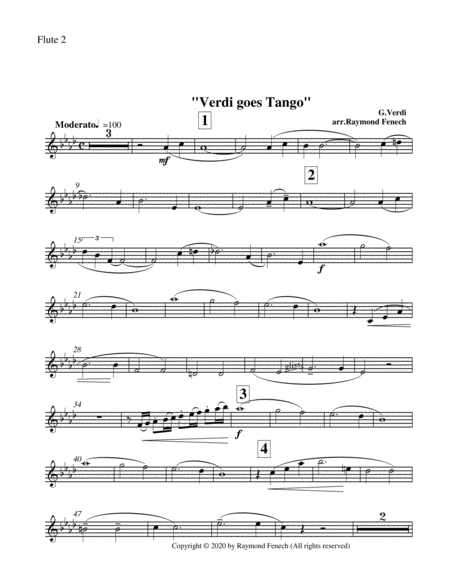 Verdi Goes Tango - G.Verdi - 2 Flutes, Piano and Drum Set image number null