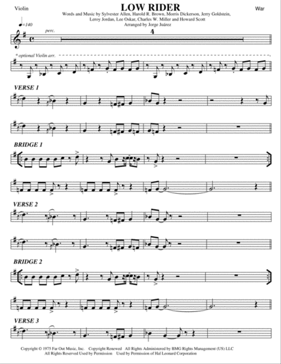 Low Rider Violin Solo scores gallery preview page 1