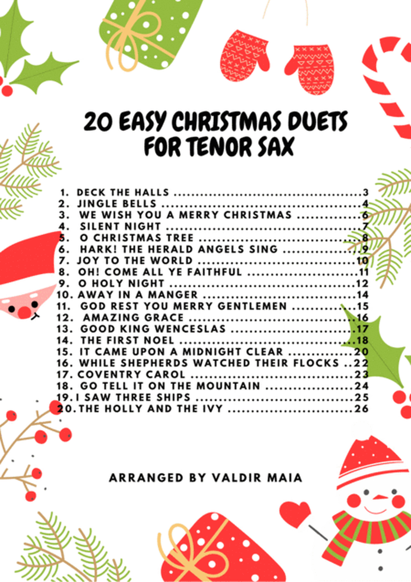 20 Easy Christmas Duets for Tenor Sax