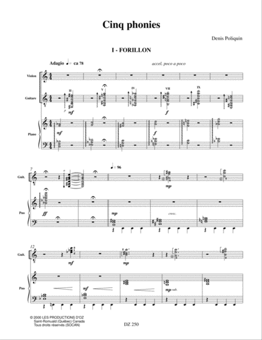 Cinq Phonies Cinq Phonies Violin scores gallery preview page 3
