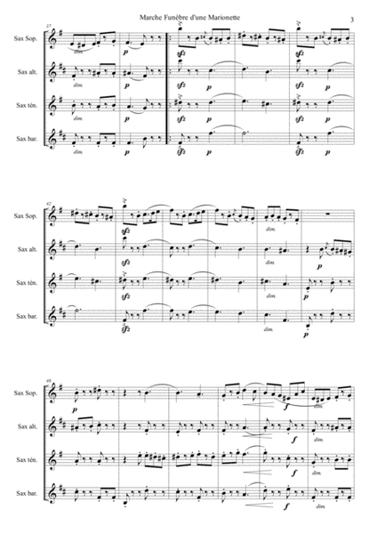 Funeral March of a Marionette - Ch Gounod for SAX Quartet (SATB) image number null