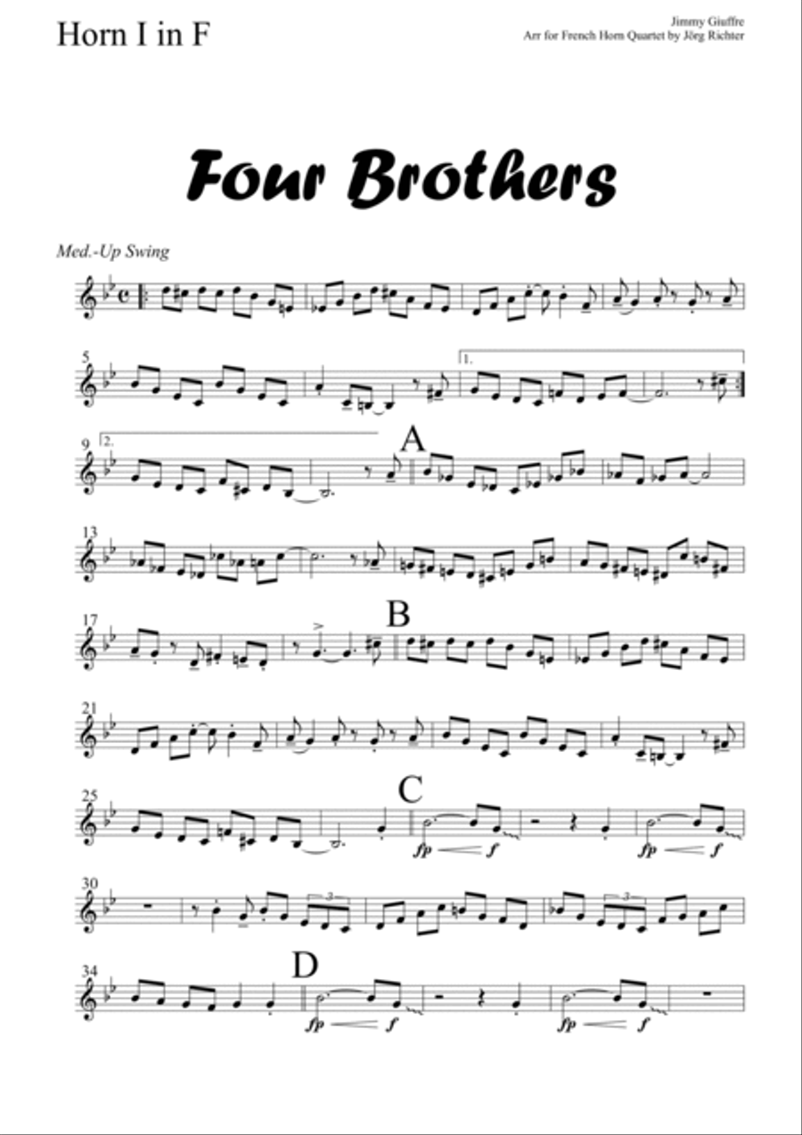 Four Brothers Four Brothers Brass Quartet scores gallery preview page 6