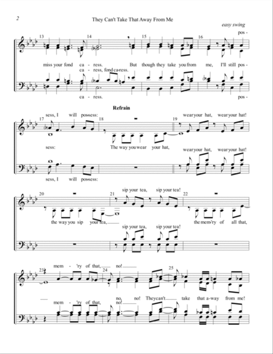 They Can't Take That Away From Me 4-Part scores gallery preview page 2