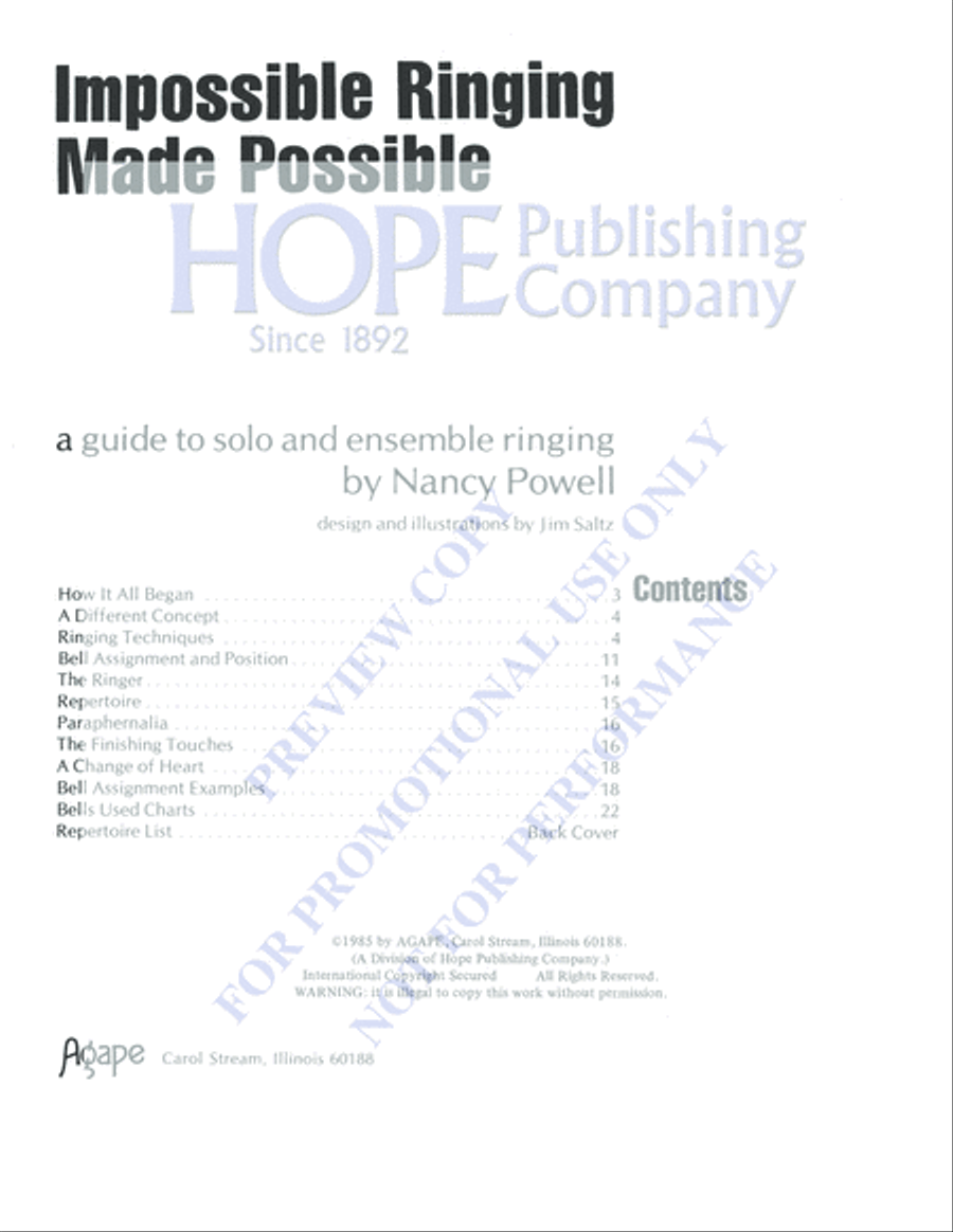 Impossible Ringing Made Possible Handbell Choir scores gallery preview page 3