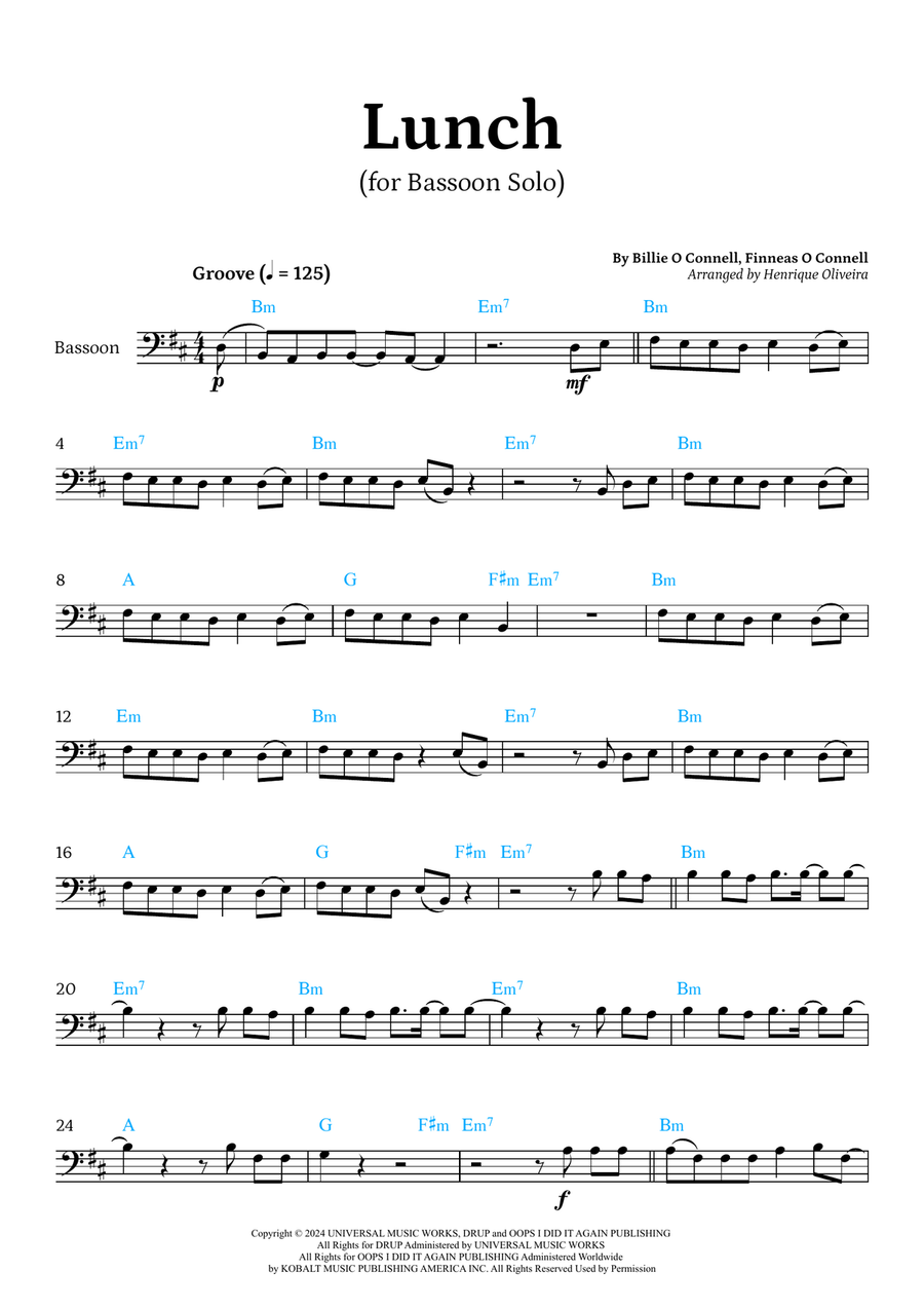 Lunch Bassoon Solo scores gallery preview page 1