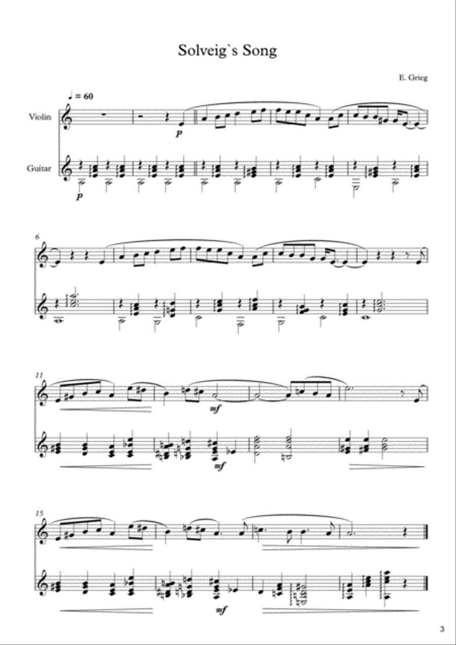 10 Easy Classical Pieces For Violin & Guitar 10 Easy Classical Pieces For Violin & Guitar String Duet scores gallery preview page 4