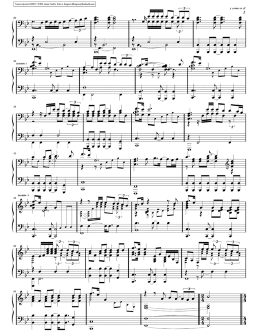 Y Como Es El Y Como Es El Piano Solo scores gallery preview page 2