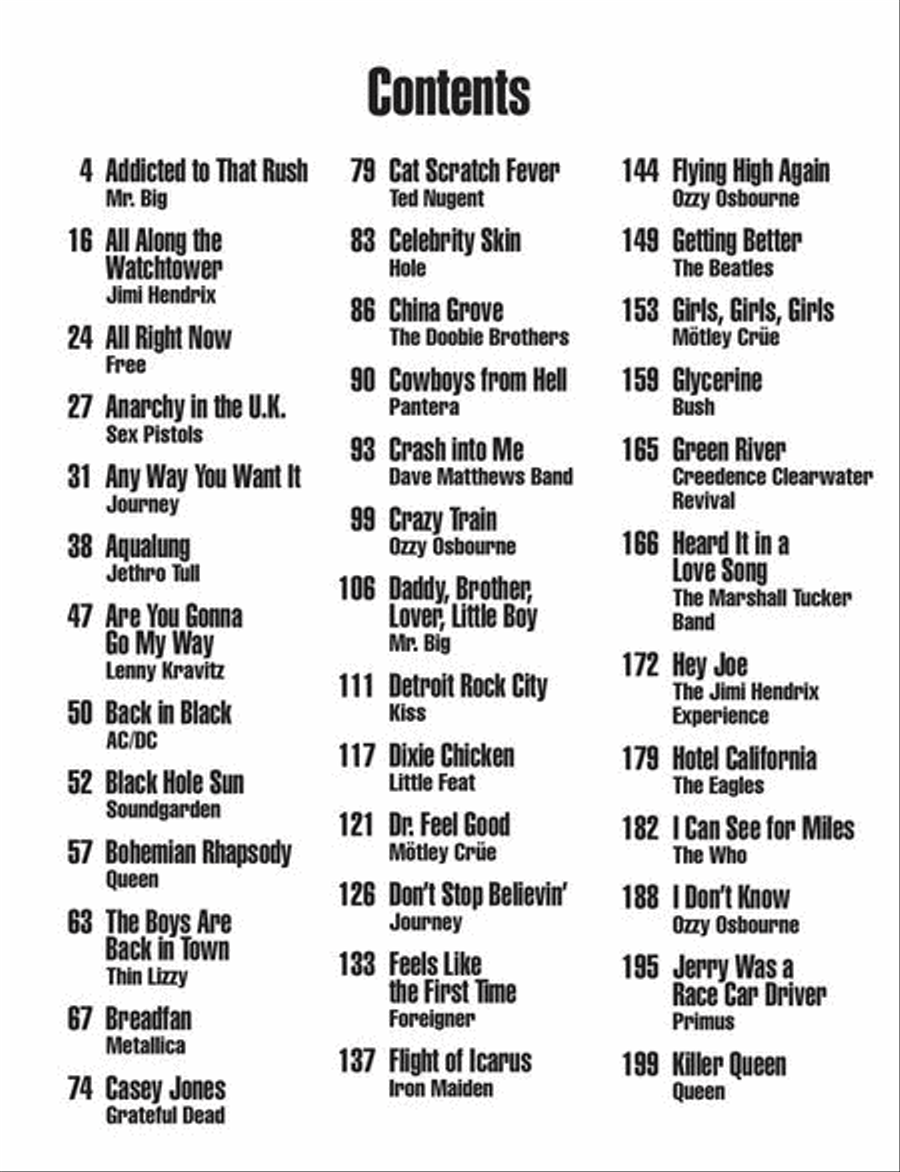 Monster Book of Rock Bass Tab Bass Guitar Tablature scores gallery preview page 4