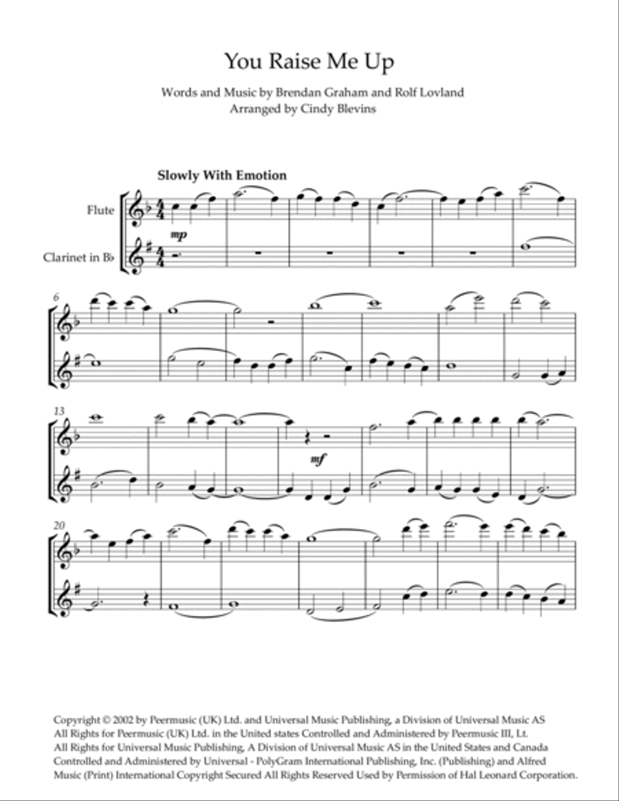 You Raise Me Up Woodwind Duet scores gallery preview page 6
