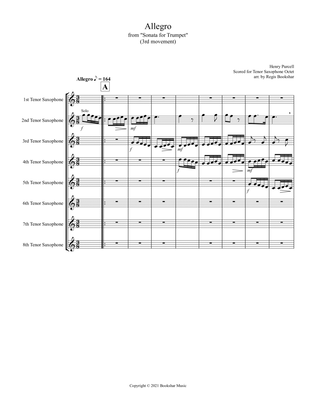 Allegro (from "Sonata for Trumpet") (Bb) (Tenor Saxophone Octet)