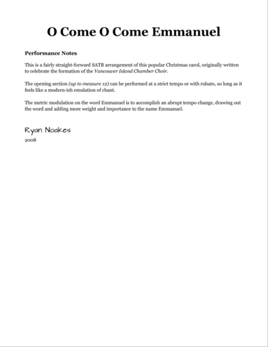 O Come O Come Emmanuel O Come O Come Emmanuel 4-Part scores gallery preview page 2