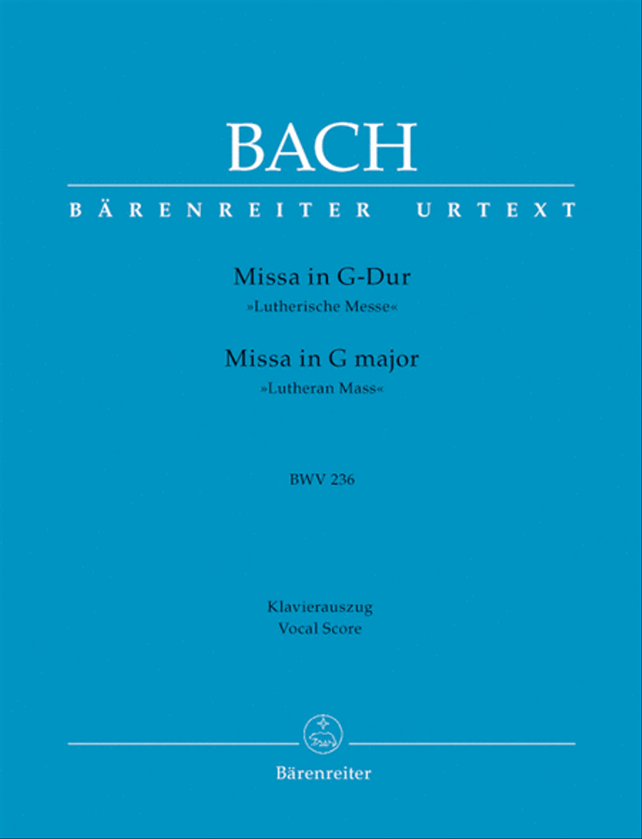 Mass G major BWV 236 'Lutheran Mass 4' 4-Part scores gallery preview page 1