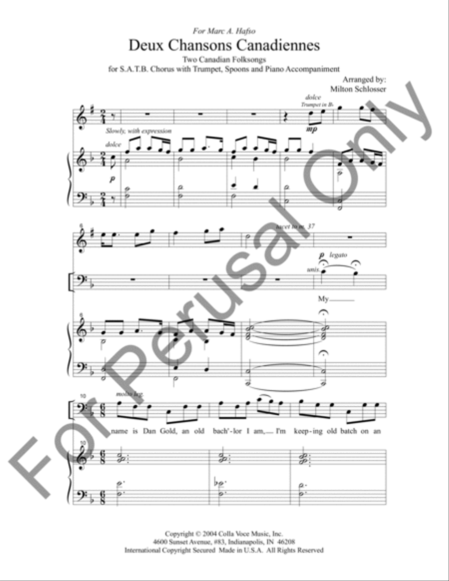 Deux Chansons Canadiennes 4-Part scores gallery preview page 2