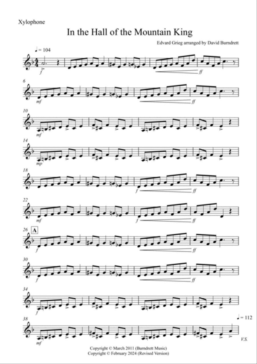 In the Hall of the Mountain King for Xylophone and Piano Piano Accompaniment scores gallery preview page 5
