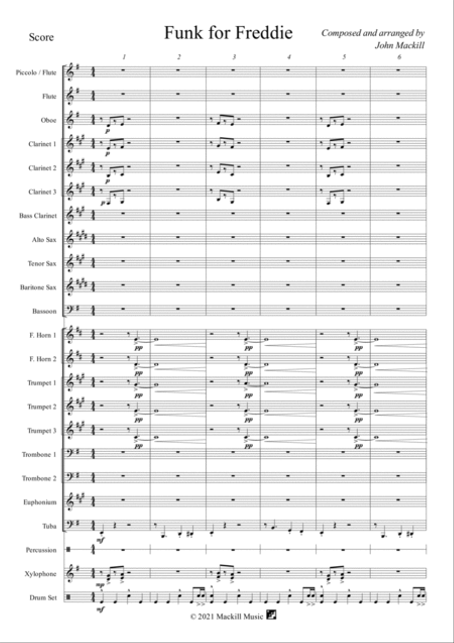 Funk for Freddie Concert Band scores gallery preview page 2