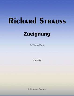 Book cover for Zueignung, by Richard Strauss, in A Major