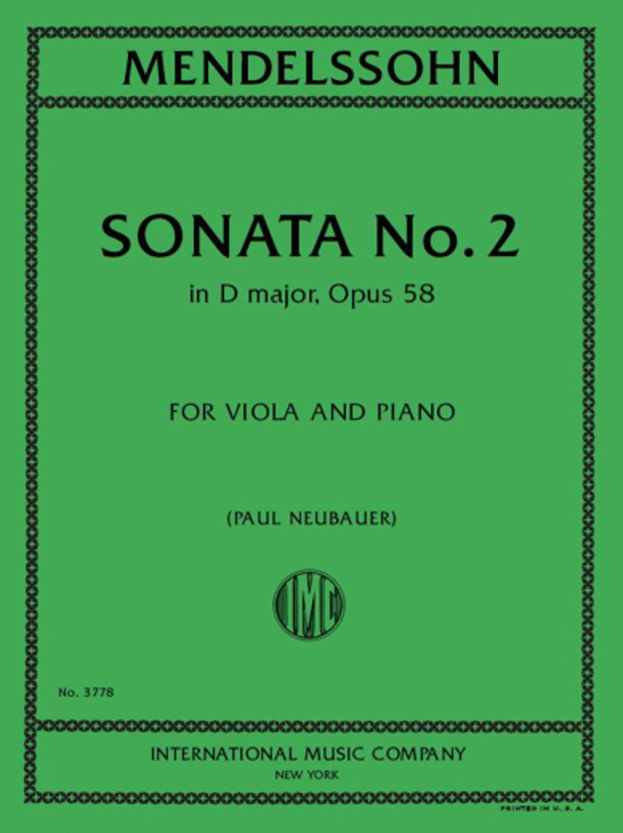 Sonata No. 2 In D Major, Op. 58 Piano Accompaniment scores gallery preview page 1