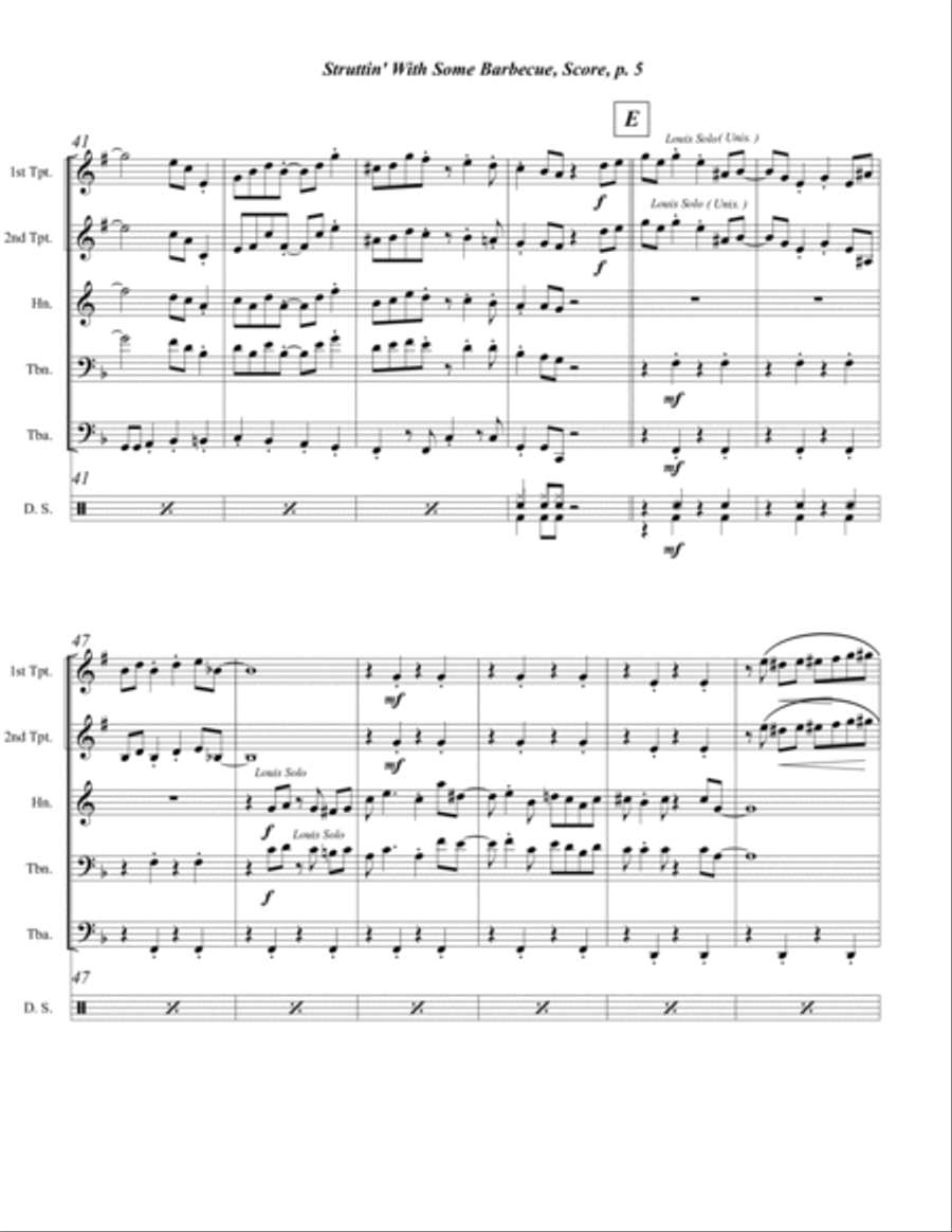 Struttin' With Some Barbecue Brass Quintet scores gallery preview page 5