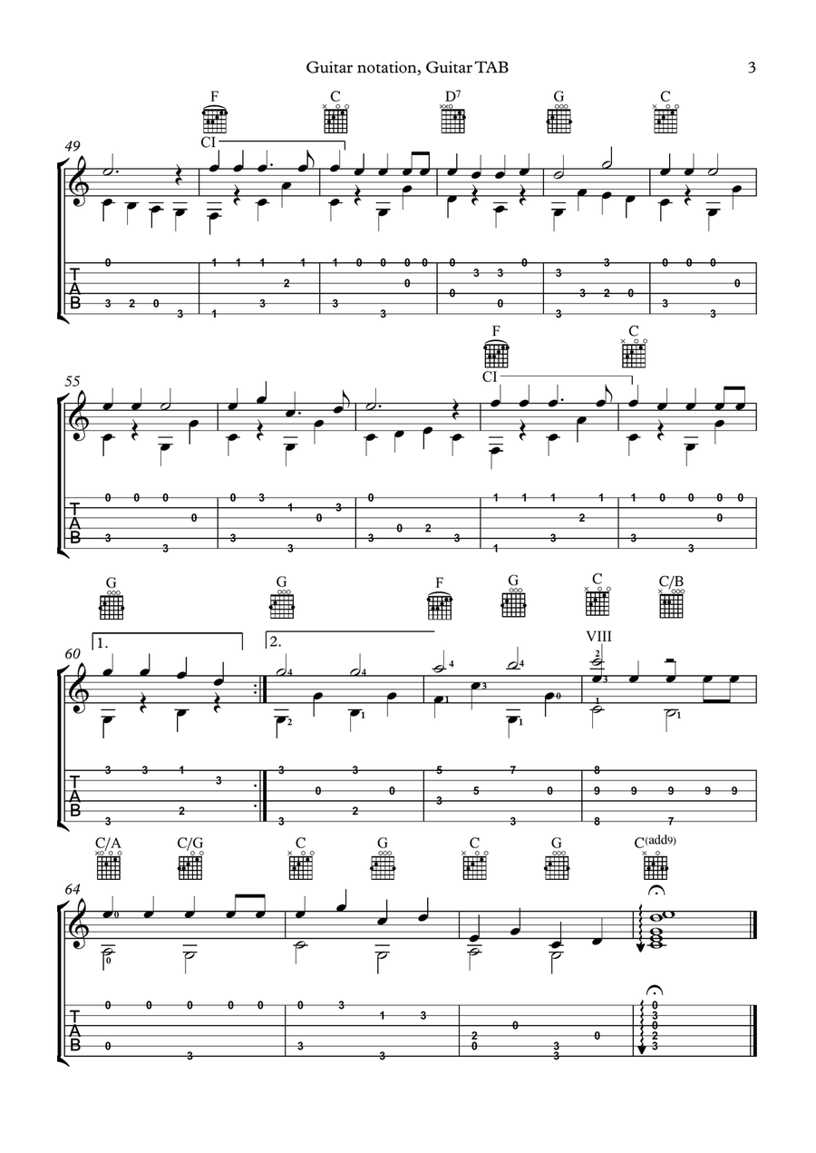 Jingle Bells - Fingerstyle (Solo Guitar) Fingerpicking Guitar scores gallery preview page 4