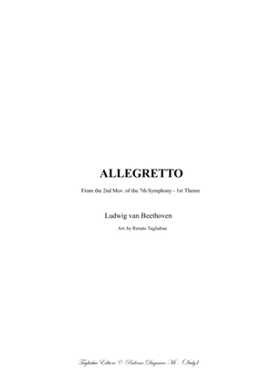 Book cover for ALLEGRETTO - From the 2nd Mov. of the 7th Symphony - 1st Theme - Beethoven - Arr. for SATB Choir in