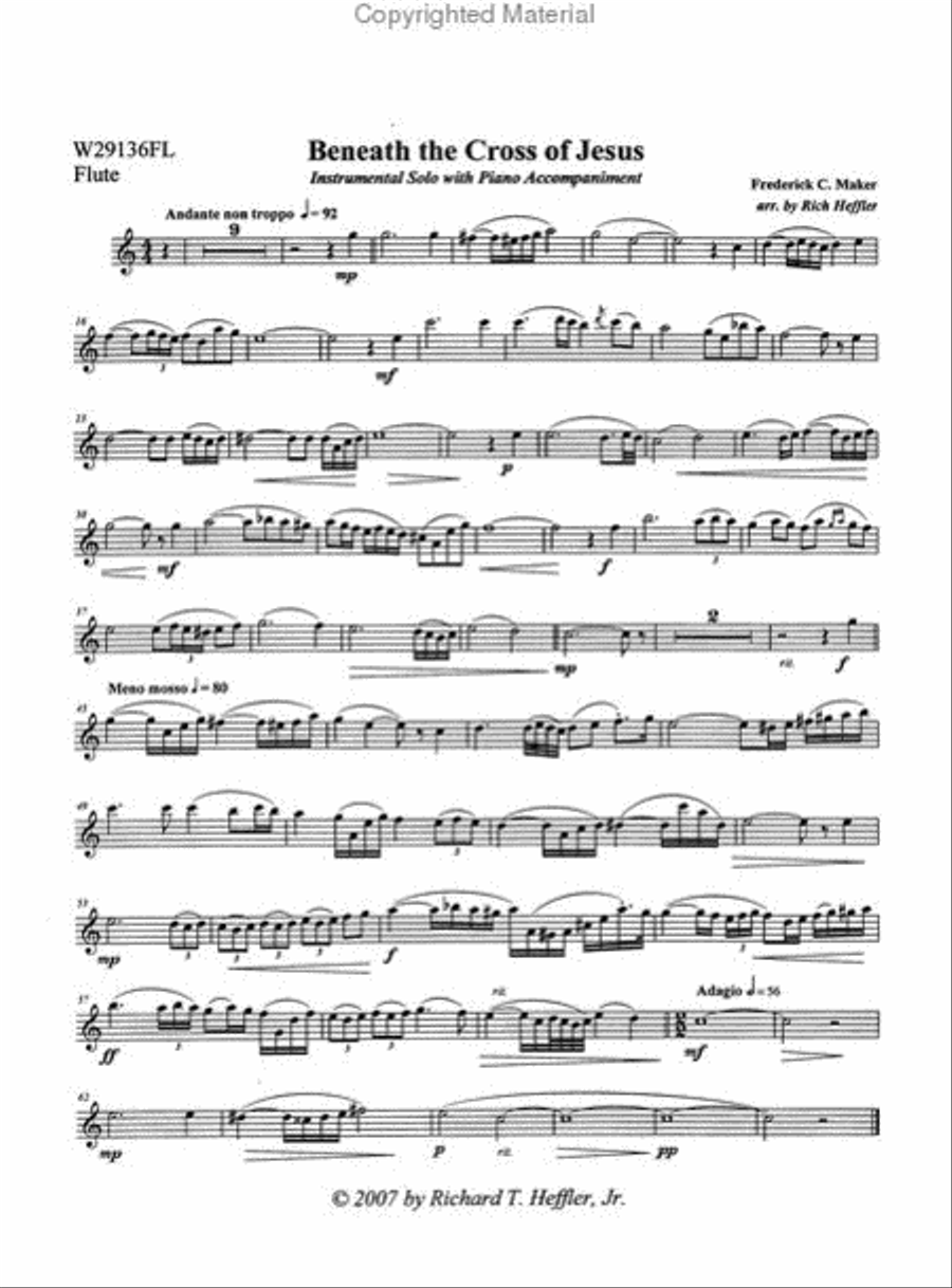 Beneath The Cross Of Jesus Flute Solo scores gallery preview page 2