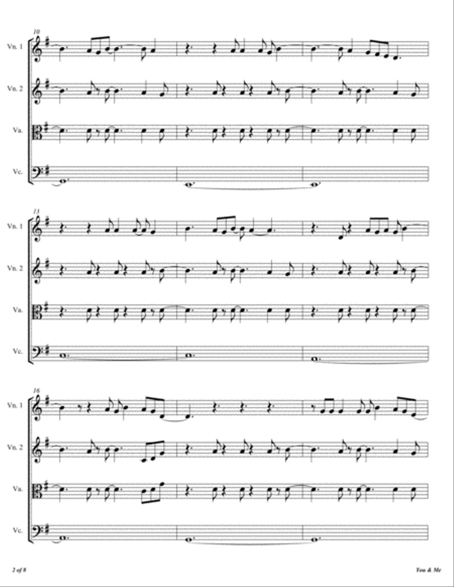 You & Me You & Me String Quartet scores gallery preview page 3