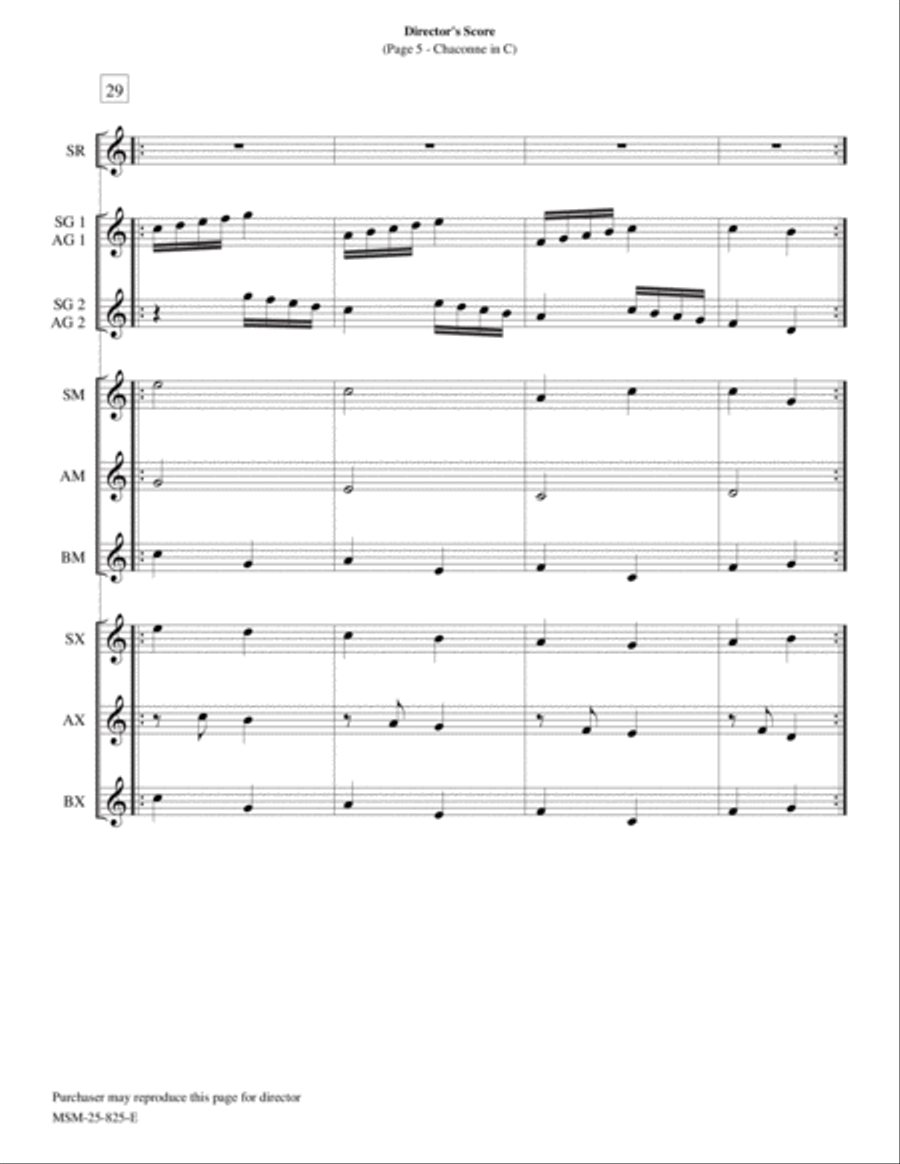 Chaconne in C Orff Instrument scores gallery preview page 5