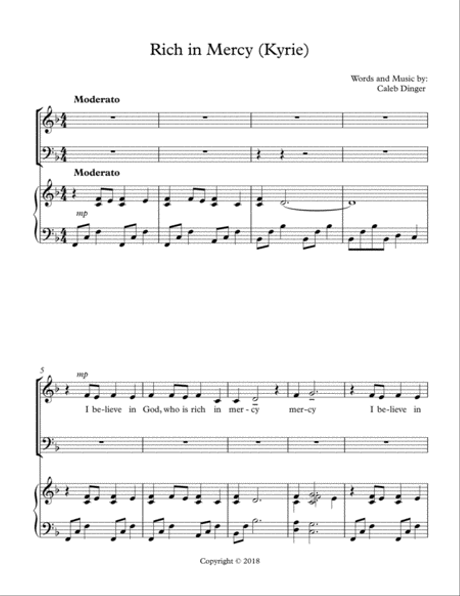 Rich in Mercy Rich in Mercy 4-Part scores gallery preview page 1