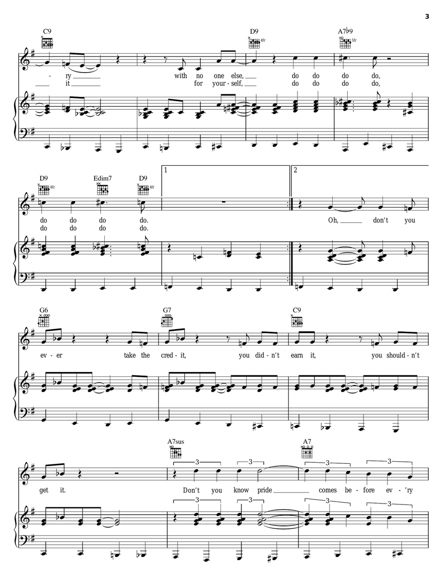 Give It All Back To Me Piano, Vocal, Guitar scores gallery preview page 3
