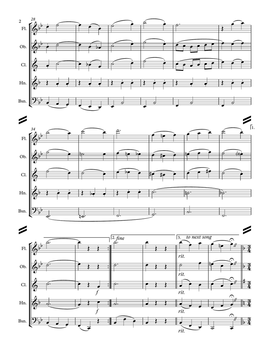 Irish Folksong Suite (for Woodwind Quintet) Woodwind Quintet scores gallery preview page 3