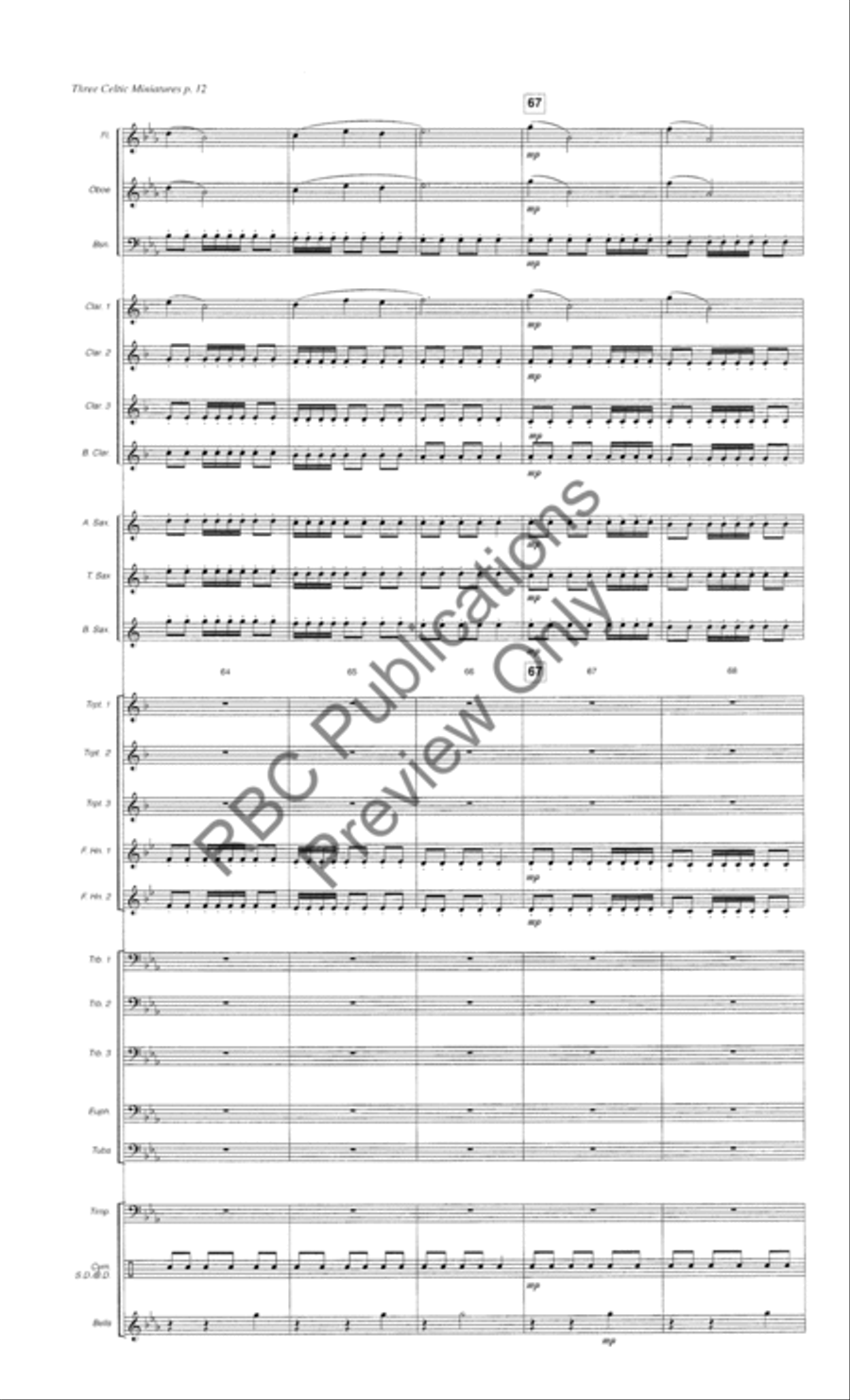 Three Celtic Miniatures (Score) Concert Band scores gallery preview page 15