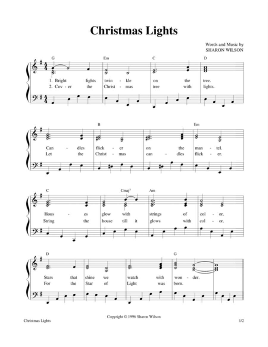 Christmas Lights Piano, Vocal, Guitar scores gallery preview page 1