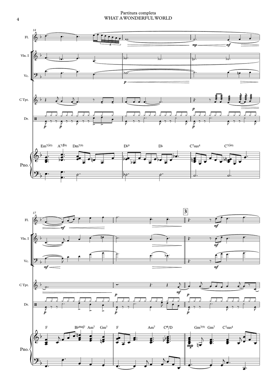 Mundo Su Misura (what A Wonderful World) Small Ensemble scores gallery preview page 4