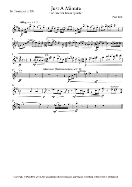 Just A Minute (Fanfare) - 1st Trumpet