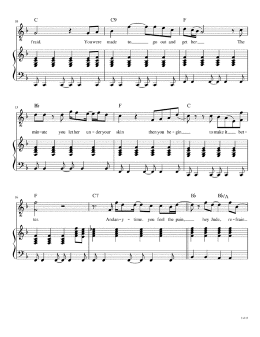 Hey Jude Voice scores gallery preview page 3