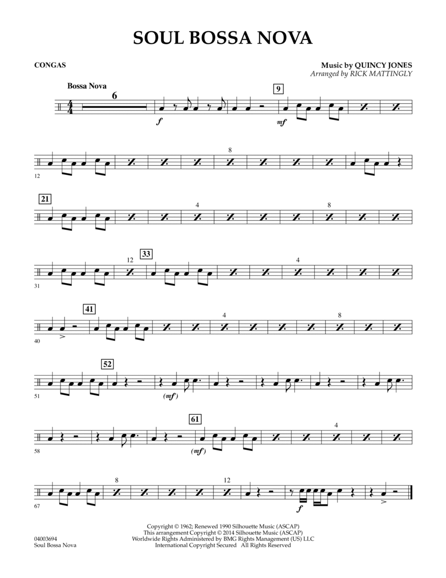 Soul Bossa Nova - Congas Concert Band scores gallery preview page 1