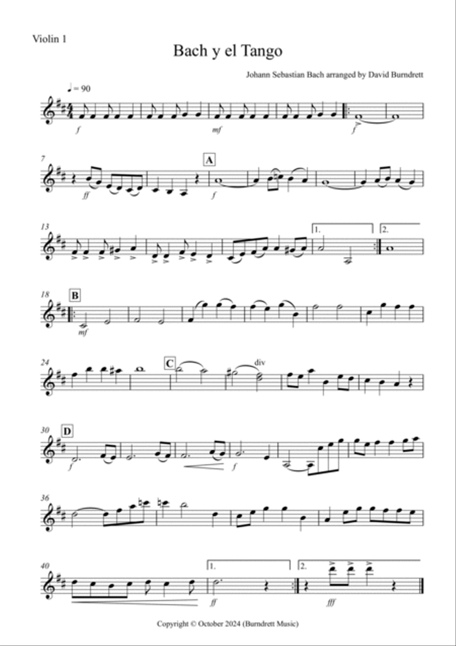 Bach y el Tango for Beginner and Advanced String Orchestra String Orchestra scores gallery preview page 4