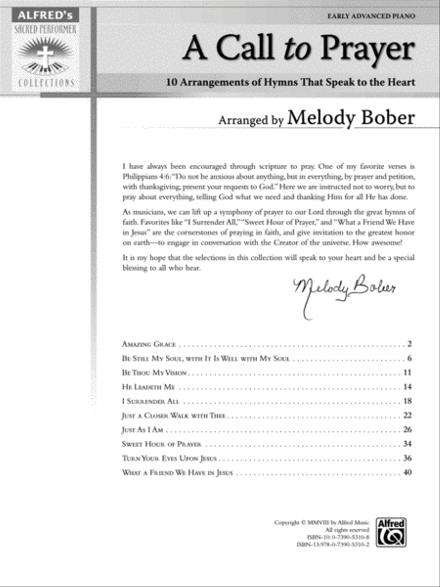 A Call to Prayer Piano Solo scores gallery preview page 2