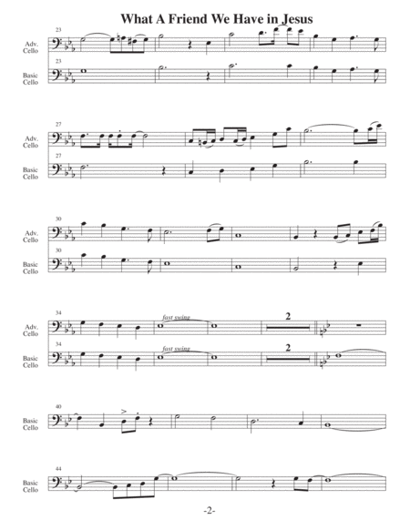 What a Friend we Have in Jesus-v2 (Arrangements Level 3-5 for CELLO + Written Acc) Hymn image number null