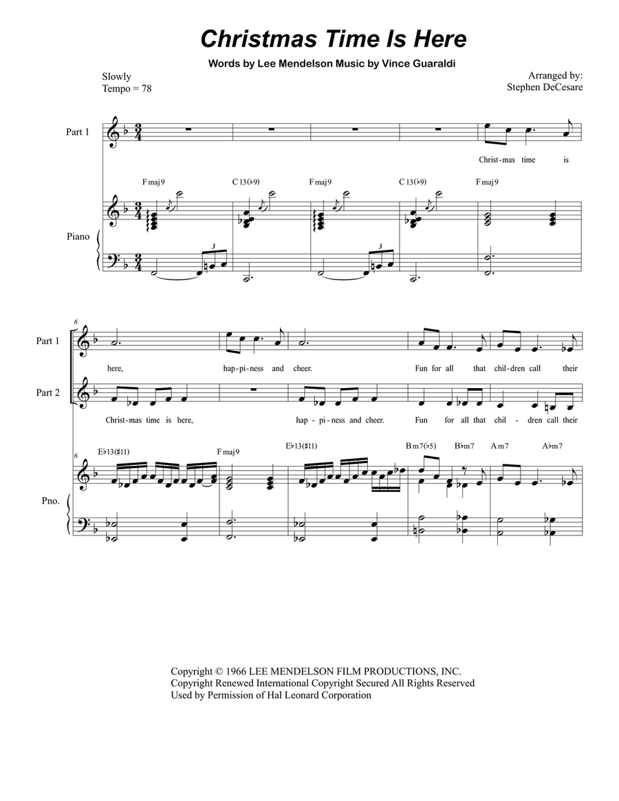 Christmas Time Is Here Christmas Time Is Here 2-Part scores gallery preview page 1