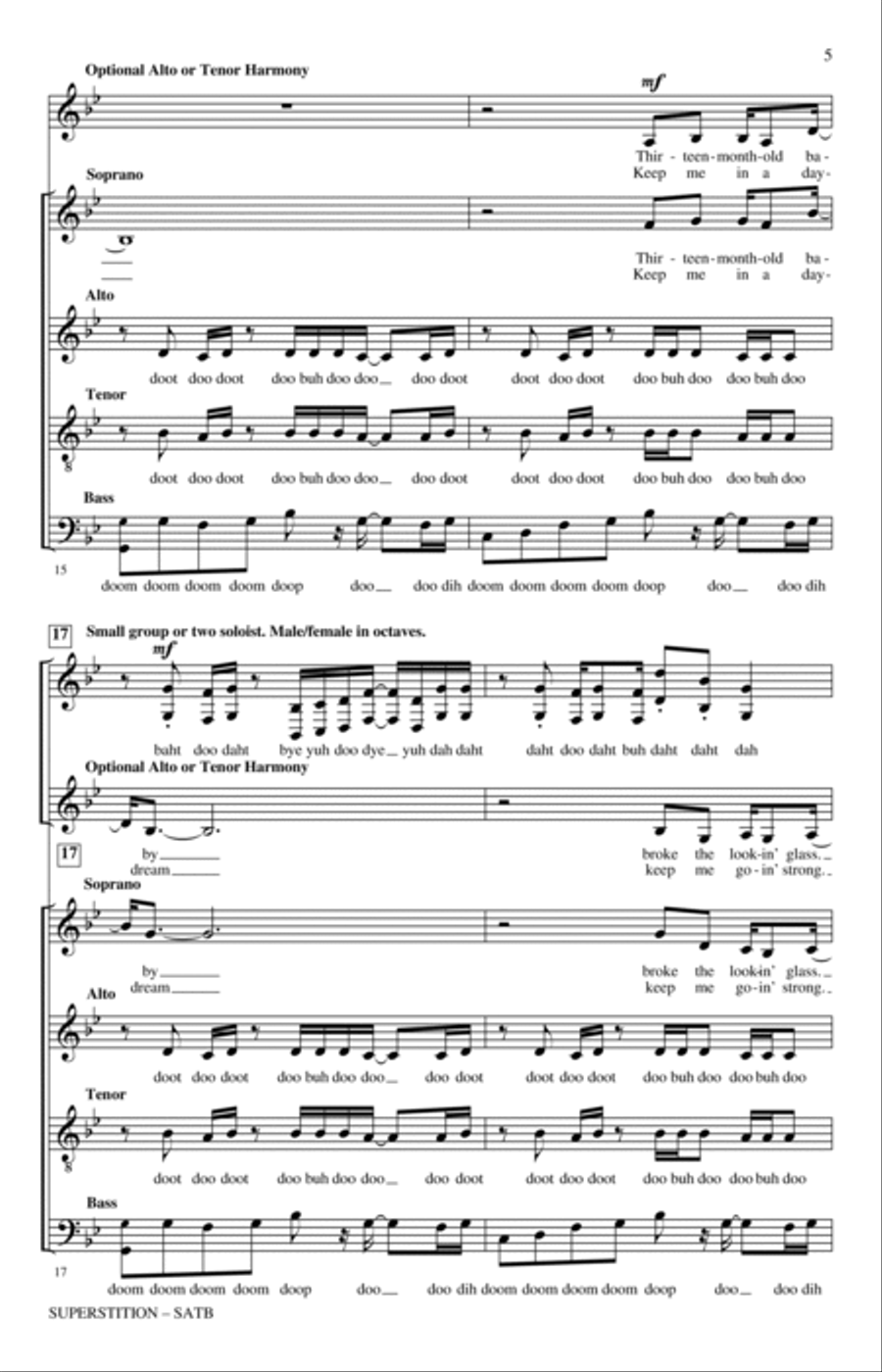 Superstition (arr. Paul Langford) 4-Part scores gallery preview page 3
