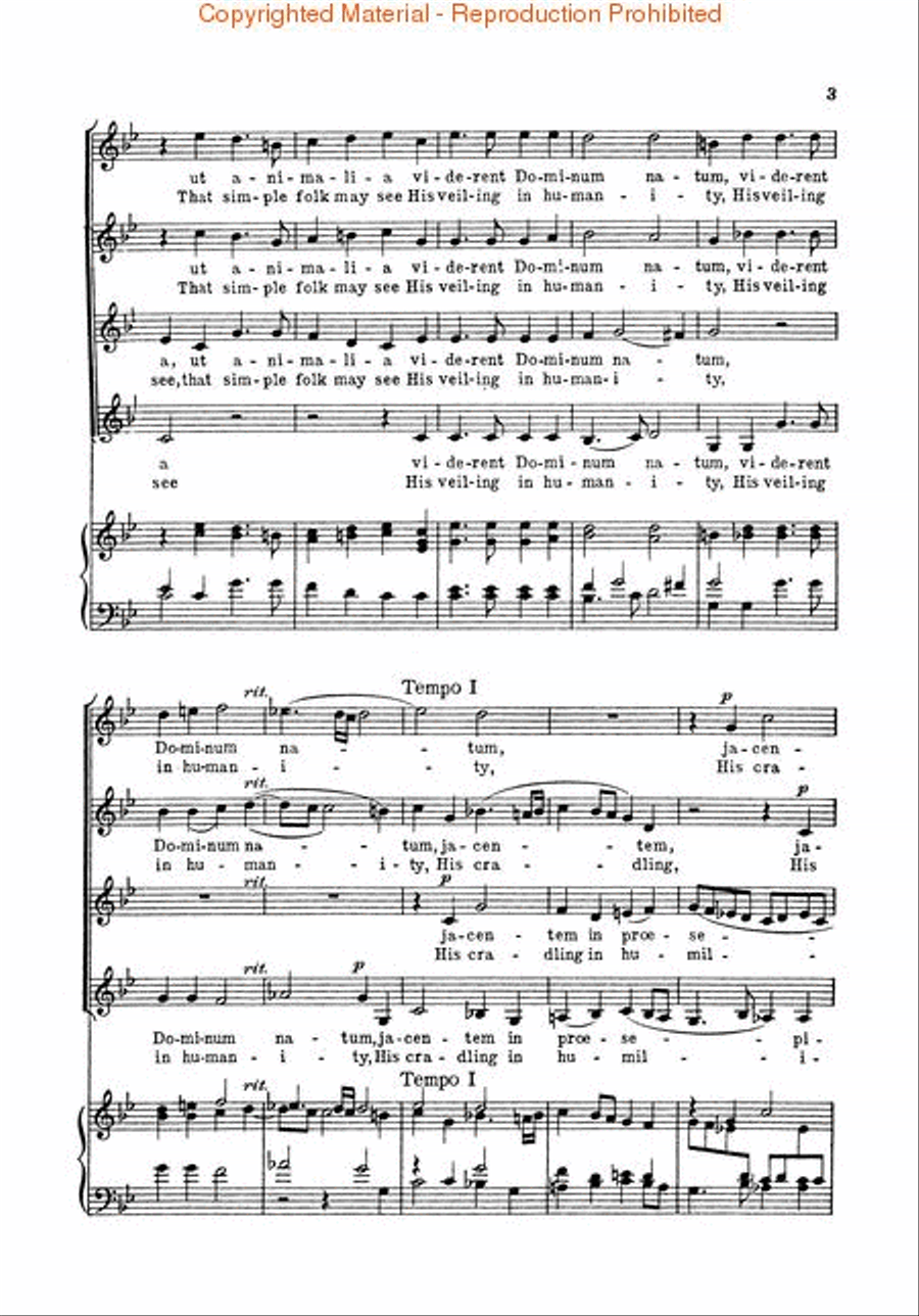 O Magnum Mysterium (O Great Mystery) SSAA scores gallery preview page 3