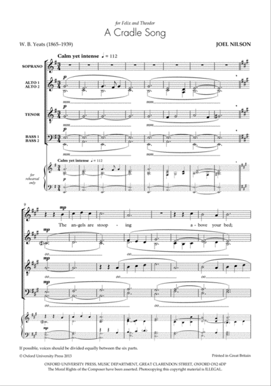 A Cradle Song 4-Part scores gallery preview page 2