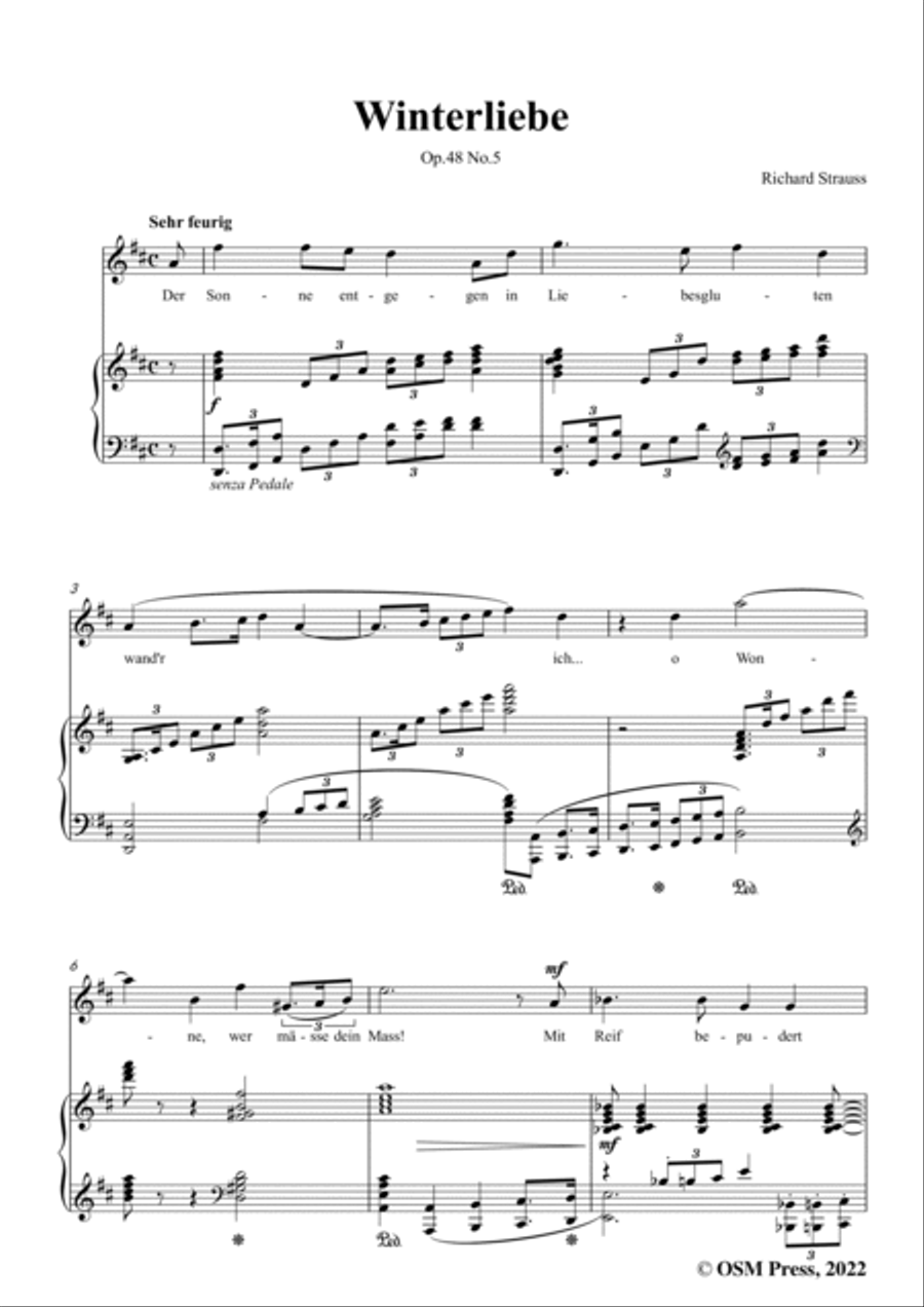 Richard Strauss-Winterliebe,in D Major Voice scores gallery preview page 3