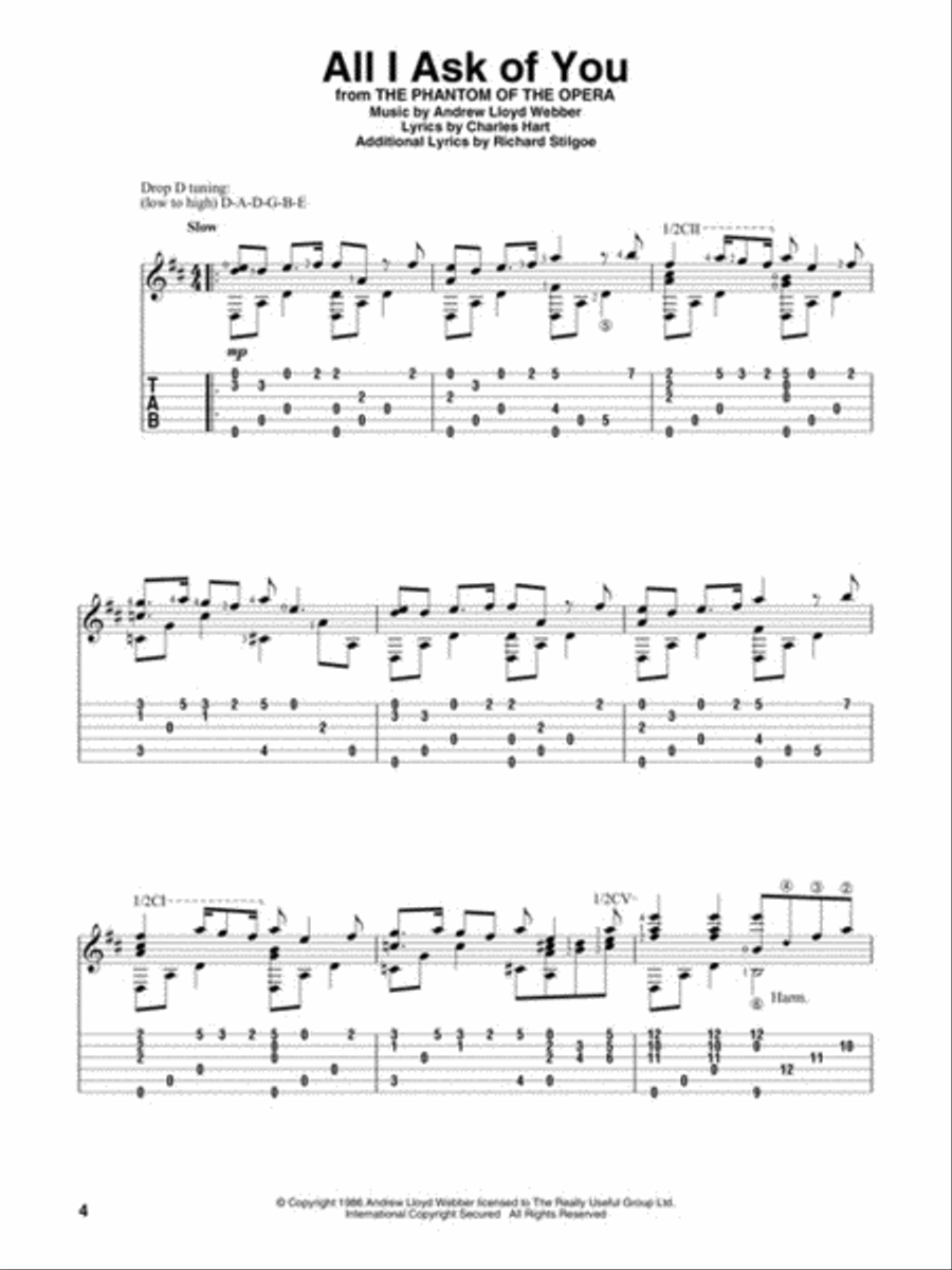 Andrew Lloyd Webber for Classical Guitar Acoustic Guitar scores gallery preview page 3