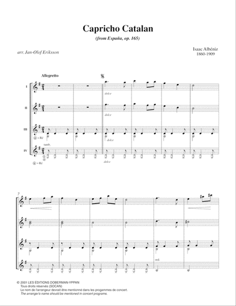 Capricho catalan & Zortzico op. 165 Guitar Ensemble scores gallery preview page 3