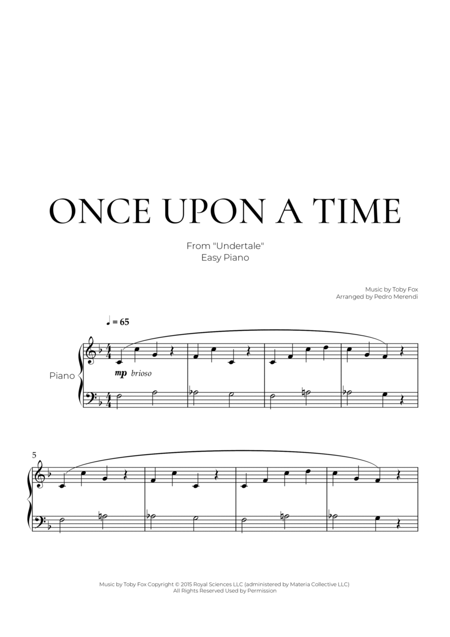 Undertale Variations Easy Piano scores gallery preview page 1
