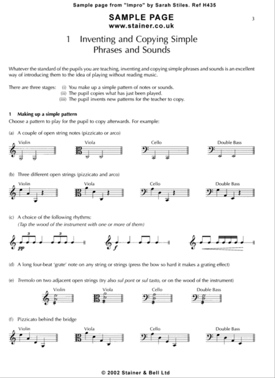 Impro. Free Improvisation for String Playing Set of Parts scores gallery preview page 2