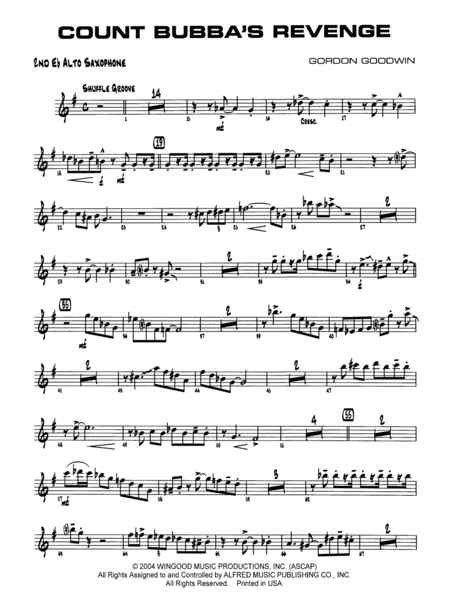 Count Bubba's Revenge: 2nd E-flat Alto Saxophone